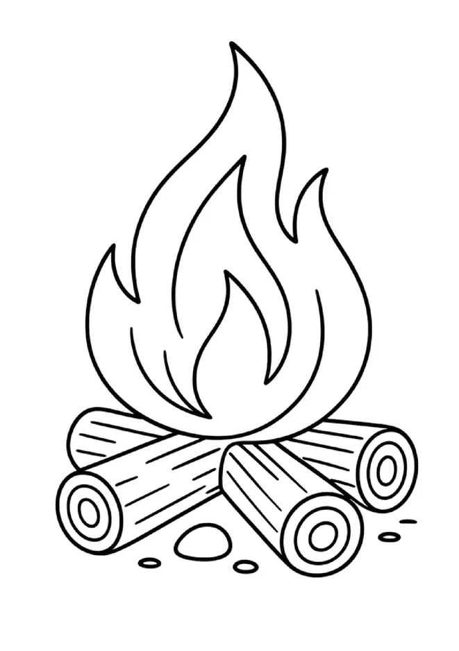 desenho de fogueira para colorir e imprimir para imprimir e colorir - imagem 5
